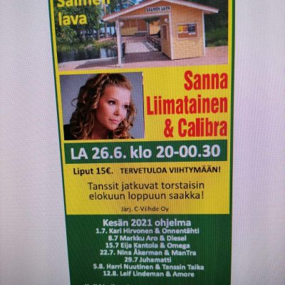 Tansseja Salmen lavalla 26.6.-12.8.2021