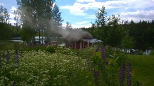 Savusauna lämpiää.