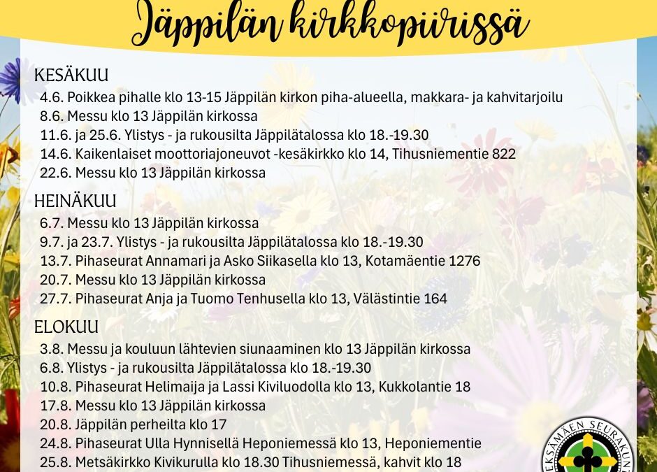 Seurakunnan tapahtumia Jäppilässä