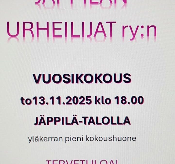 Jäppilän Urheilijoiden vuosikokous