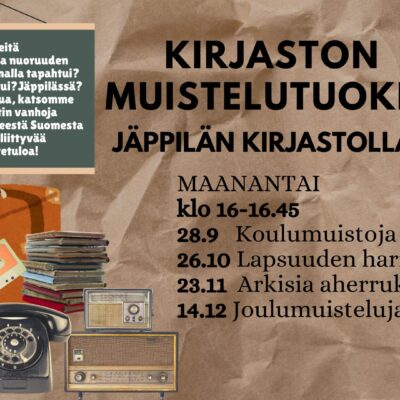 Kirjaston Muistelutuokioita Jäppilän kirjastolla